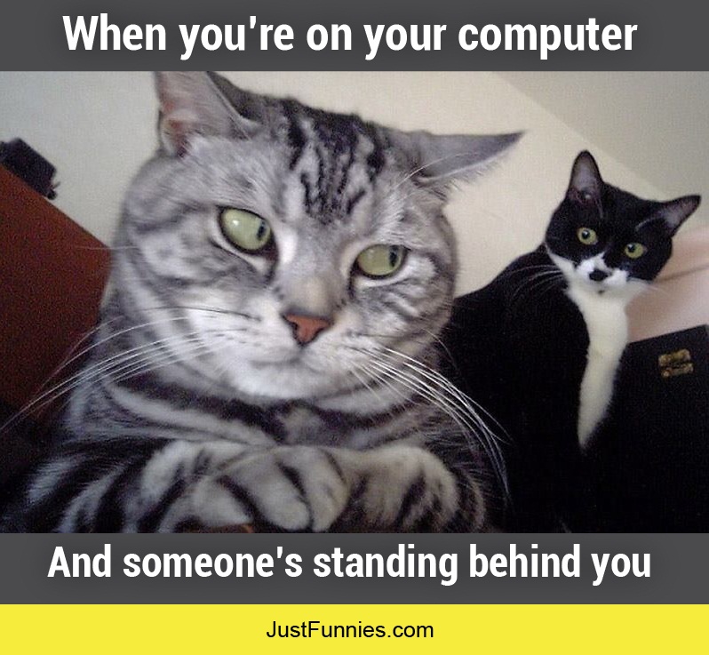 When you’re on your computer and someone’s standing behind you