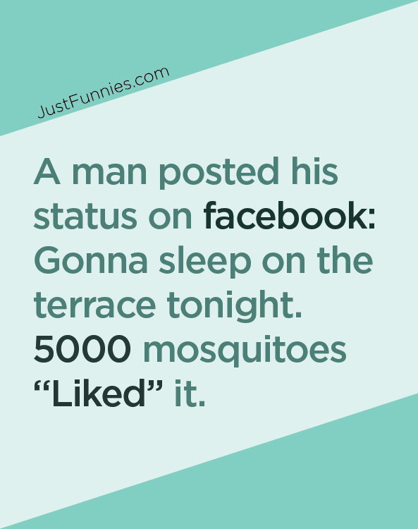 A man posted his status on facebook